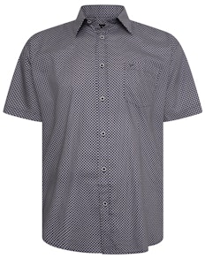 Cotton Valley All Over Geo Print Short Sleeve Shirt Navy